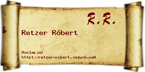 Retzer Róbert névjegykártya